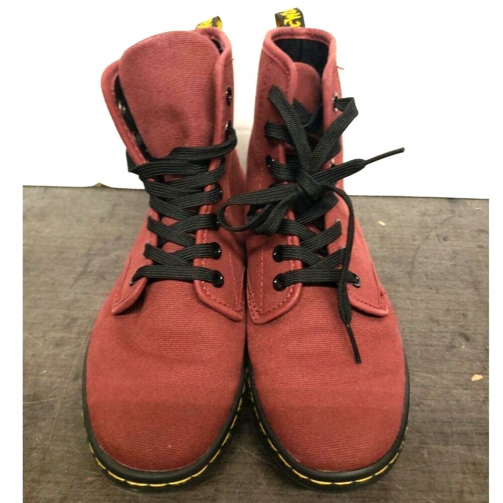 Dr. Martens Shoreditch Canvas Boots in Cherry Red - Size 6
